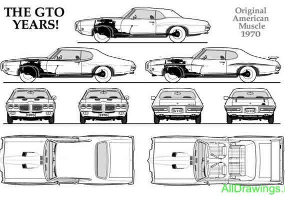 Pontiac GTO (1970) (Pontiac TRP (1970)) - drawings (drawings) of the car